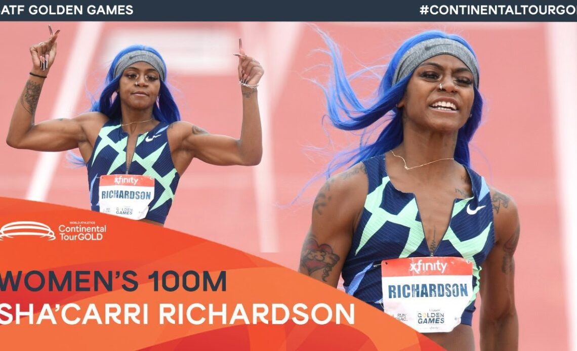 Sha'Carri Richardson powers to 10.77 in Mt SAC | USATF Golden Games Continental Tour Gold