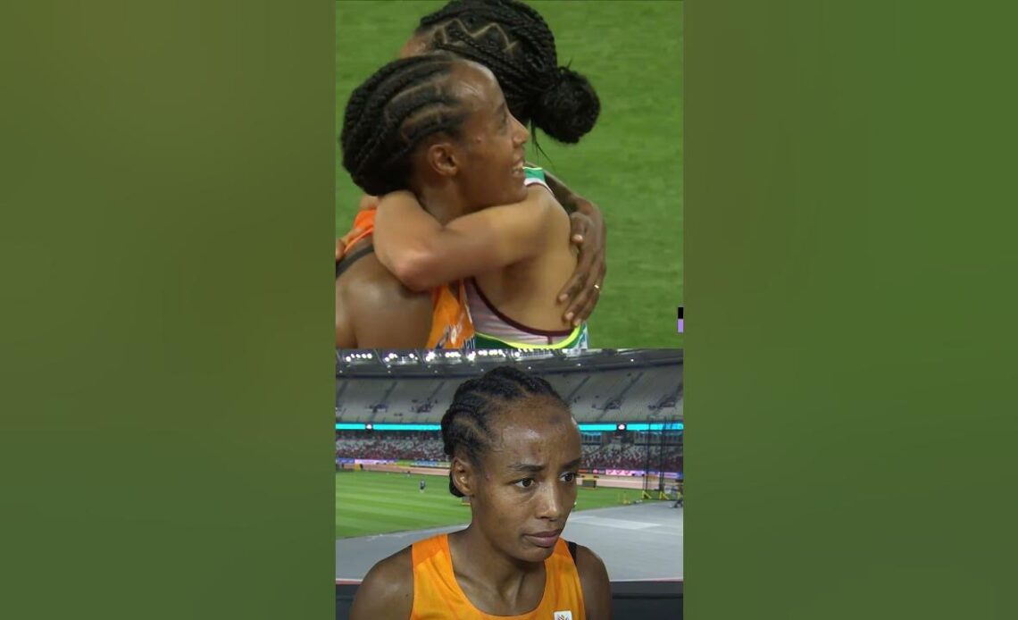 Sifan Hassan reacts to dramatic 10,000m finish 🥹 #athletics #running #worldathleticschamps