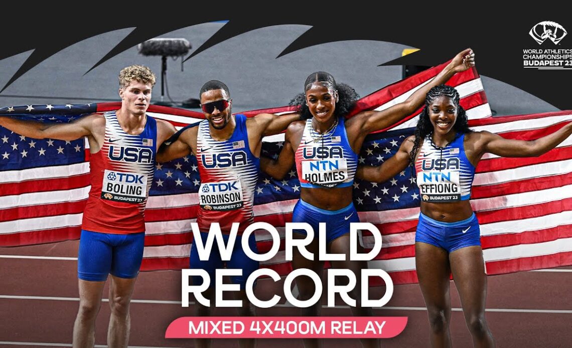 🇺🇸's mixed 4x400m relay team smashes world record 🔥 | World Athletics Championships Budapest 23