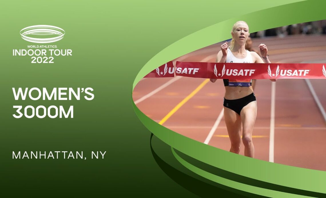Alicia Monson breaks Millrose meeting record over 3000m | World Indoor Tour Gold Manhattan 2022