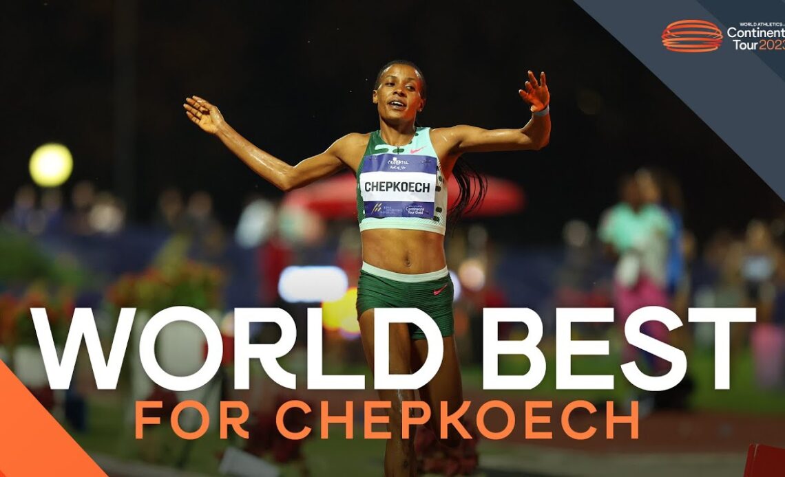 Chepkoech shatters 2000m steeplechase world best 🔥 | Continental Tour Gold 2023