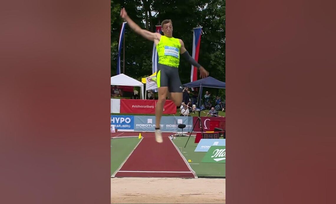 Ehammer flies to best long jump ever in a decathlon 👀 #athletics #longjump #athlete #switzerland