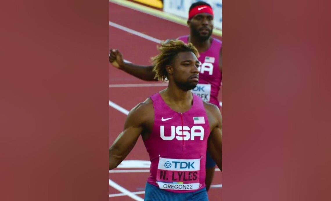 Noah Lyles storms to American 200m record 🔥 #athletics #worldathleticschamps #usa #oregon #sprinter