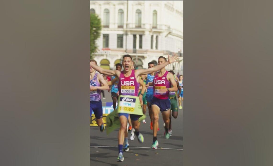 20-year-old Hobbs Kessler clocks world road mile record in Riga 🔥#athletics #usa #america #running
