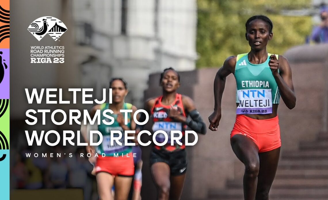 🇪🇹's Welteji storms to road mile world record | World Athletics Road Running Championships Riga 23