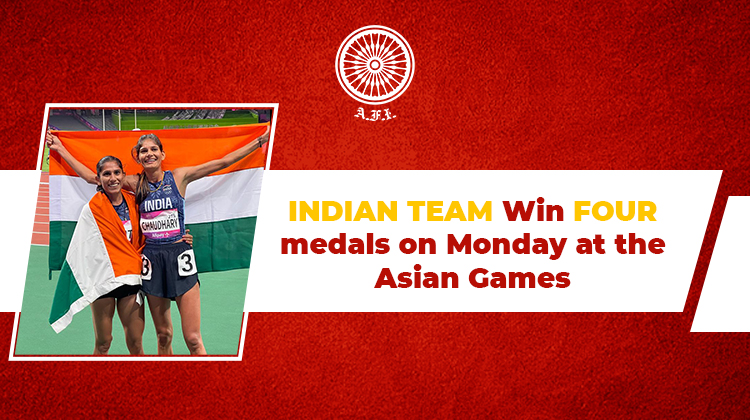 Indian team win four medals on Monday at the Asian Games « Athletics Federation of India