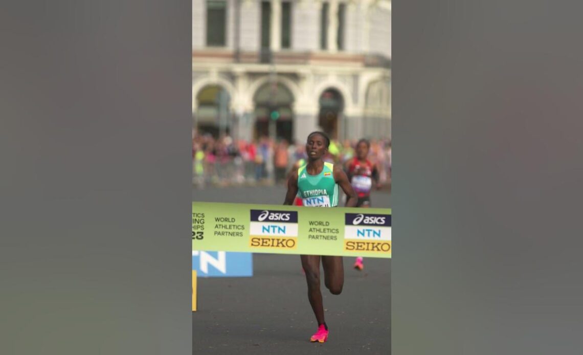 🇪🇹's Welteji storms to road mile world record 🔥 #athletics #WorldRunningChamps #ethiopia #running