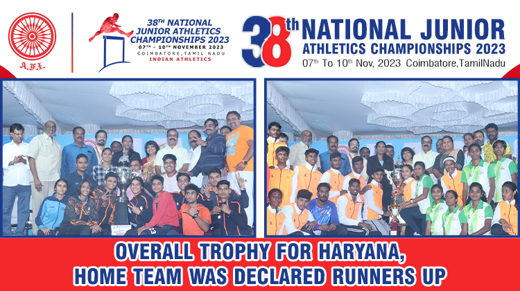 Overall trophy for Haryana, home team was declared runners up « Athletics Federation of India