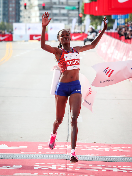 Brigid Kosgei wins ADNOC Abu Dhabi Marathon in 2:19.15, second marathon in five weeks!