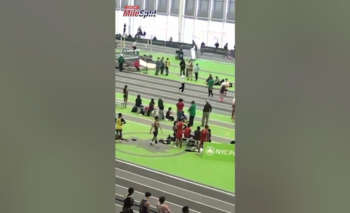 This Guy Threw The Baton In The Air In This CRAZY Relay Exchange!