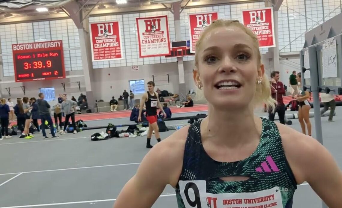 Anna Camp Bennett Talks About Her 4:27.13 Mile Win At BU Terrier Classic And Indoor Goals