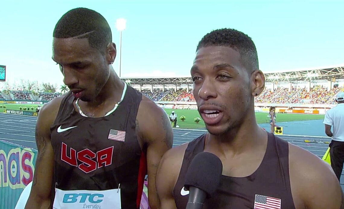 IAAF World Relays Bahamas 2014 - Mixed Zone 8 Laps Race USA men