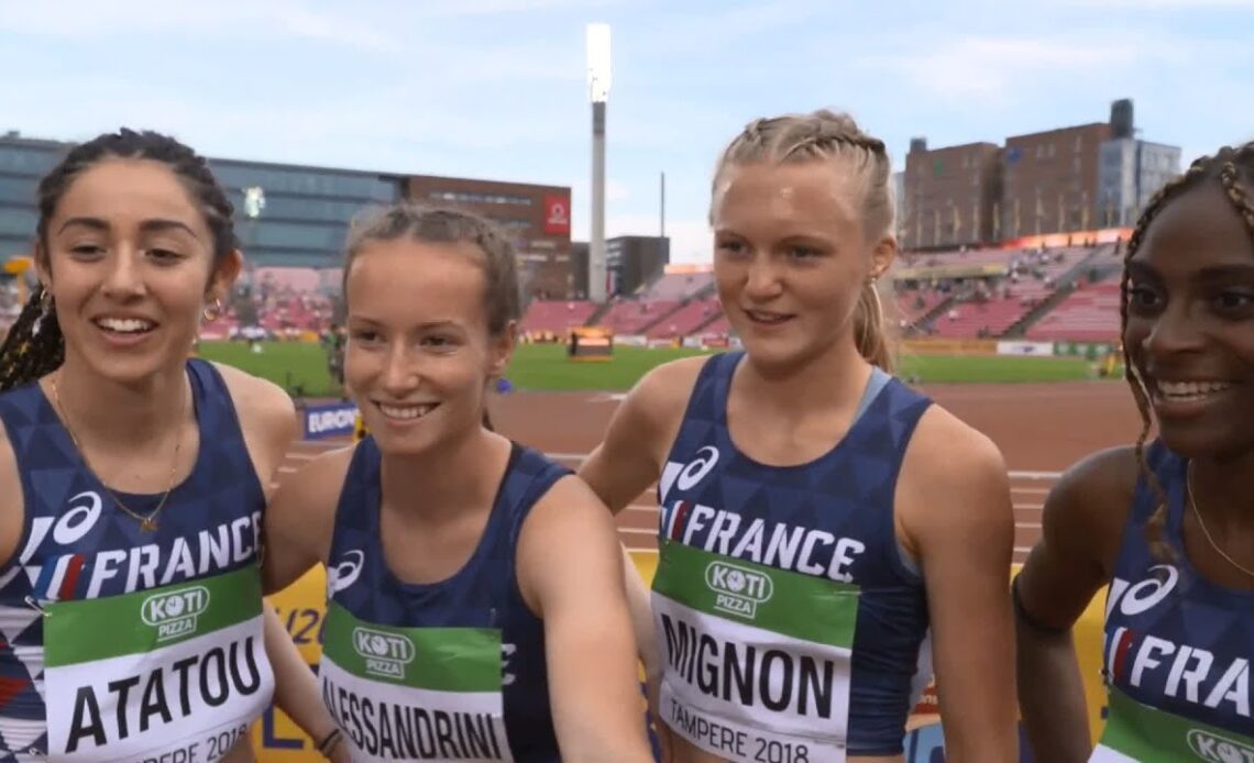IAAF World Under 20 - Tampere FRA 4X100 Metres Relay Women Heat 02