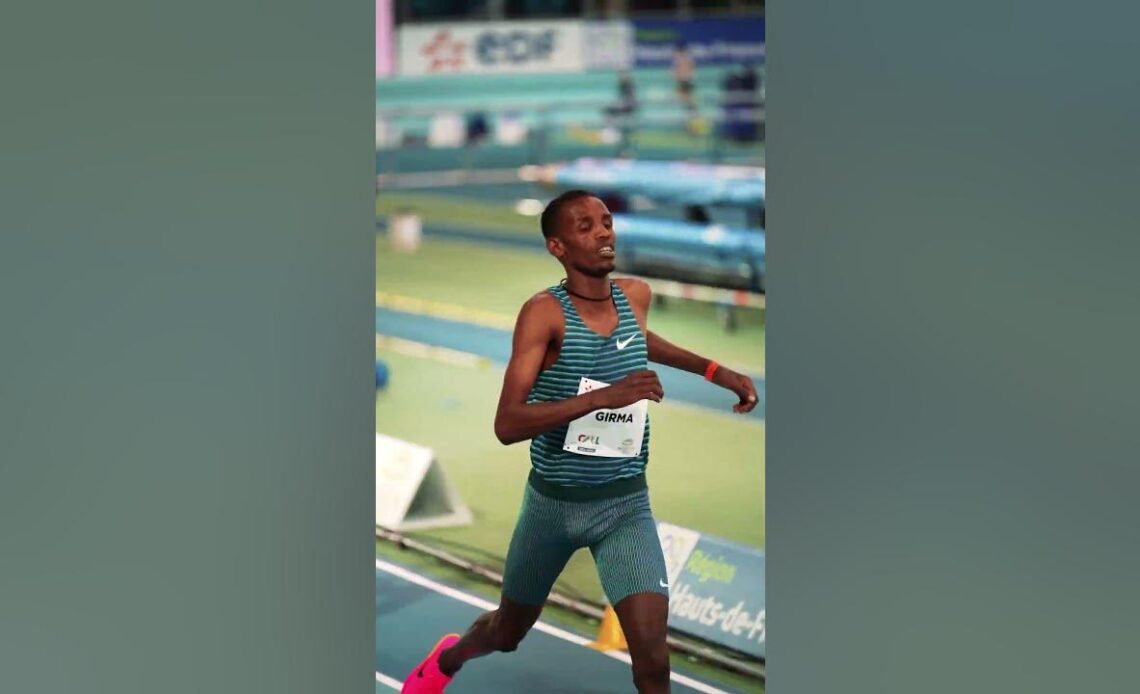 Lamecha Girma storms to 3000m world indoor record 🔥 #ethiopia #athletics #sports #worldrecord