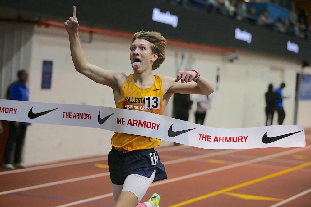 News - Ethan Walther, Zariel Macchia Win Invitational Miles To Secure Millrose Spots At Armory Hispanic Games