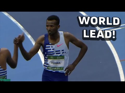 World Lead! Ethiopia's Samuel Tefera Logs 7:33.85 Men's 3k At World Indoor Tour Astana Meet