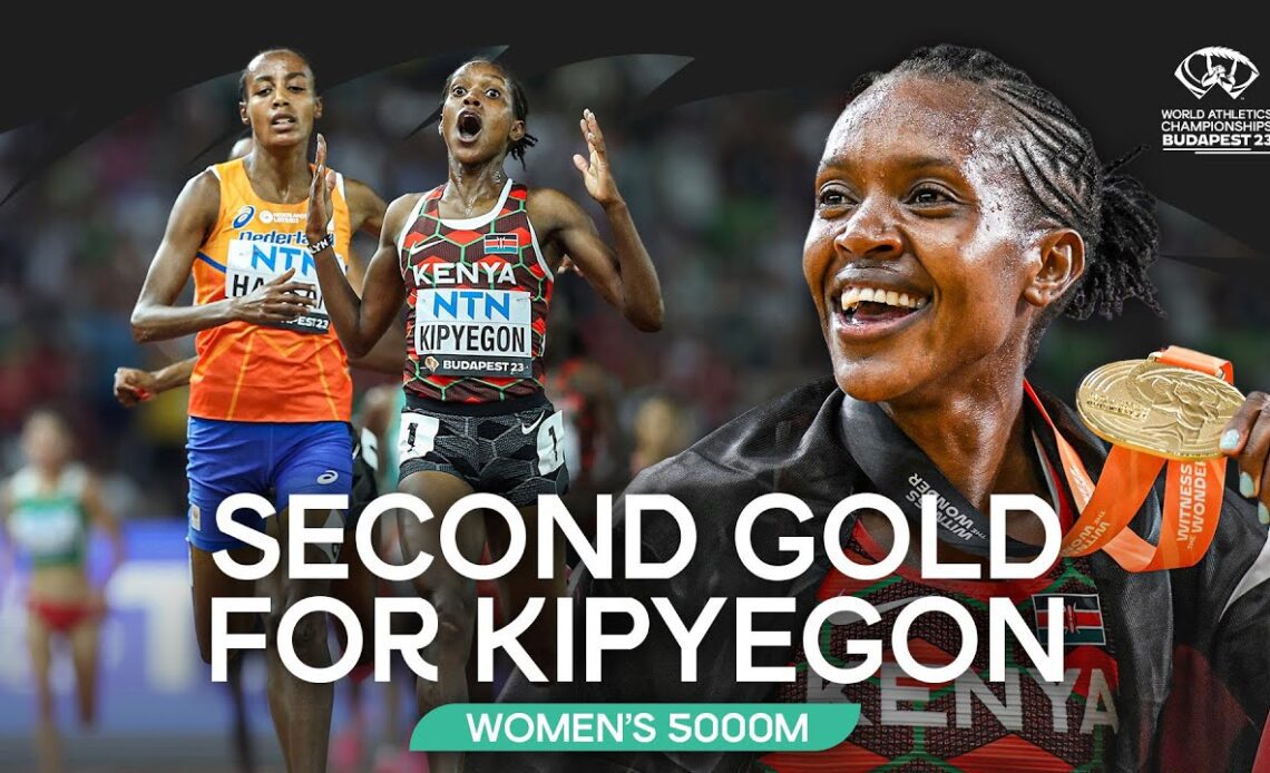 🇰🇪's Kipyegon strikes 5000m gold after crazy last lap | World Athletics Championships Budapest 23