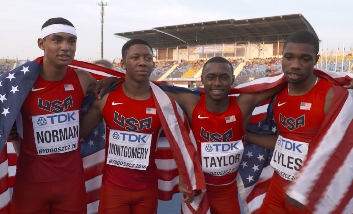 IAAF WU20 Championships Bydgoszcz 4X100m Men Gold USA