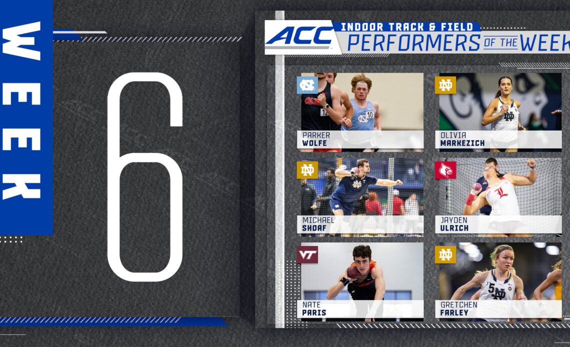North Carolina's Wolfe Leads Weekly ACC Indoor Track & Field Awards