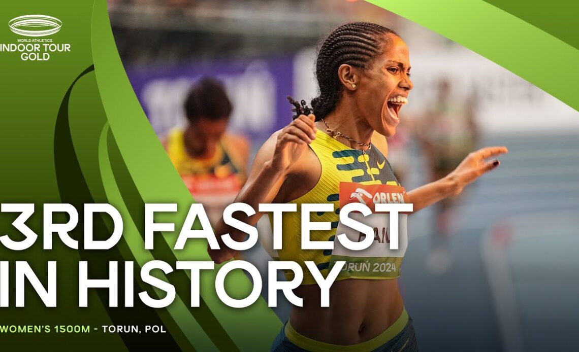 🇪🇹's Hailu runs to 3rd place on 1500m all-time list | World Indoor Tour 2024