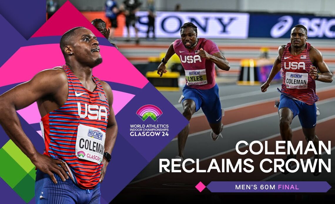 Christian Coleman storms to golden 60m glory ‼️ | World Indoor Championships Glasgow 24