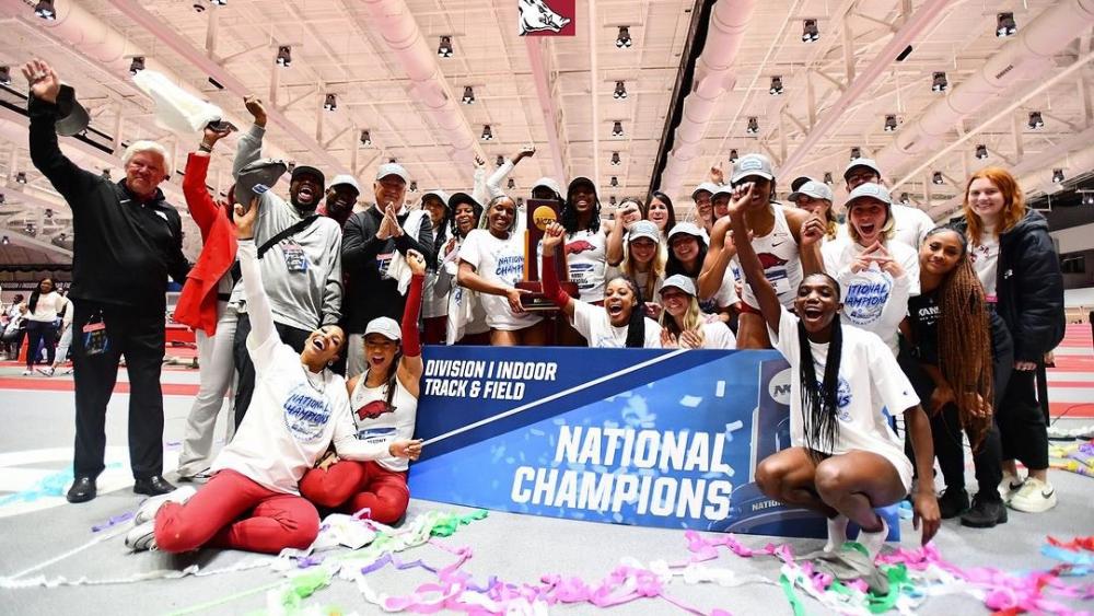 News - Arkansas Celebrates Back-to-Back NCAA Division 1 Women's Indoor Titles and Fifth Overall, Clinching Program's 50th Championship