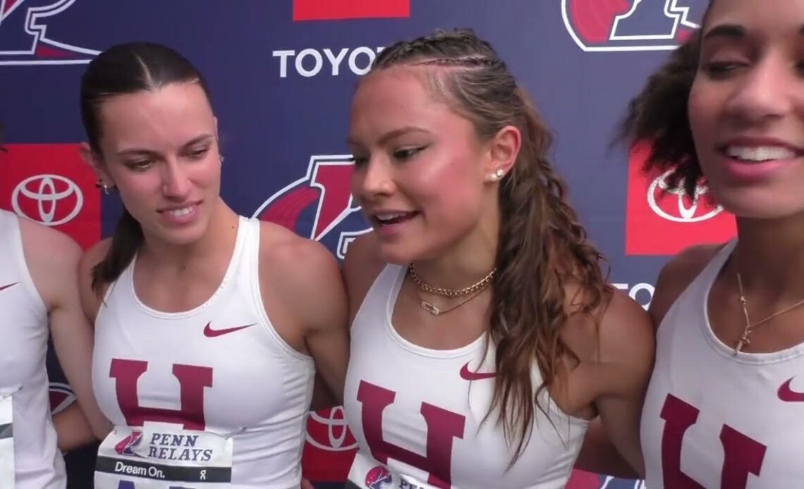 Harvard Women React To Smashing The NCAA Distance Medley Relay Record At Penn Relays 2024