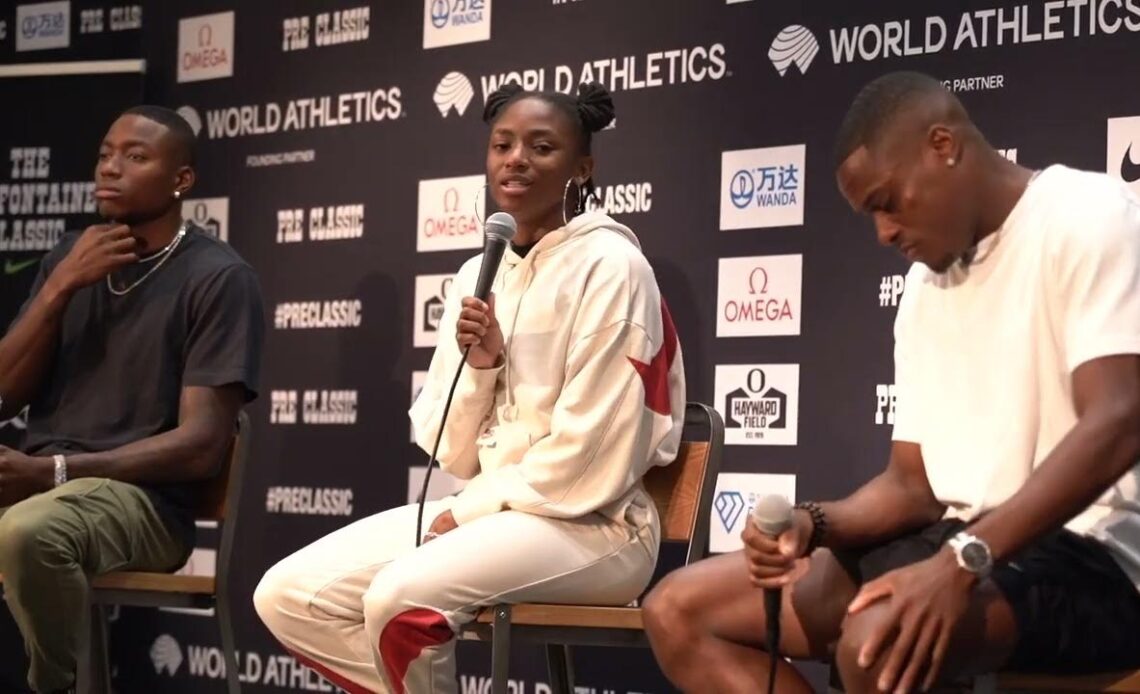 Prefontaine Classic 2024 Sprints Press Conference l Holloway, Jefferson & Coleman