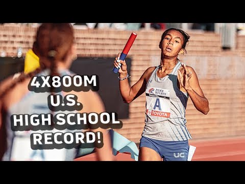 Union Catholic Runs Away With U.S. High School National Record In Girls 4x800m At Penn Relays 2024!