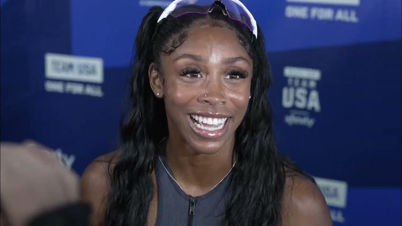 Alaysha Johnson Runs In Broken Spikes! 12.37 in U.S. Olympic 100m Hurdle Prelims.