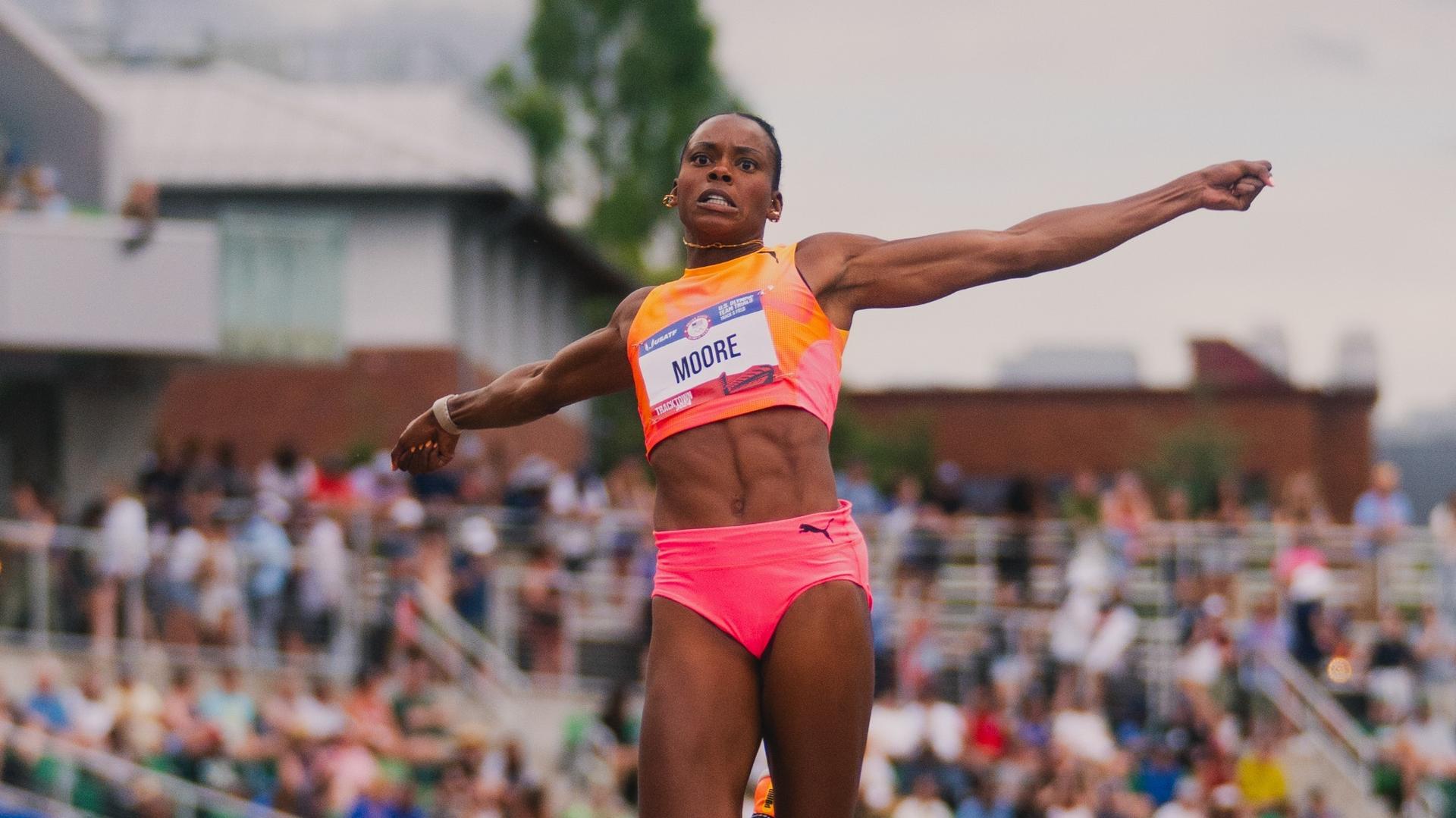 Jasmine Moore Earns Spot on Olympic Roster in Long Jump, Valby Finishes Runner-Up in 10k