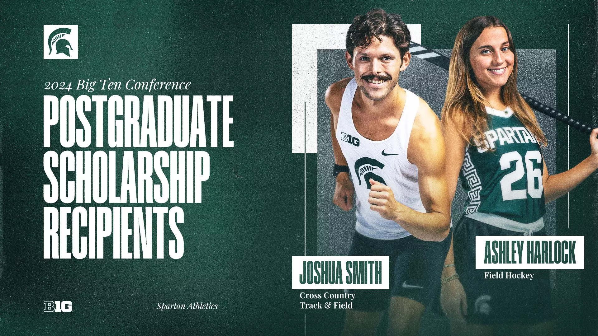 Ashley Harlock and Joshua Smith Receive Big Ten Postgraduate Scholarships