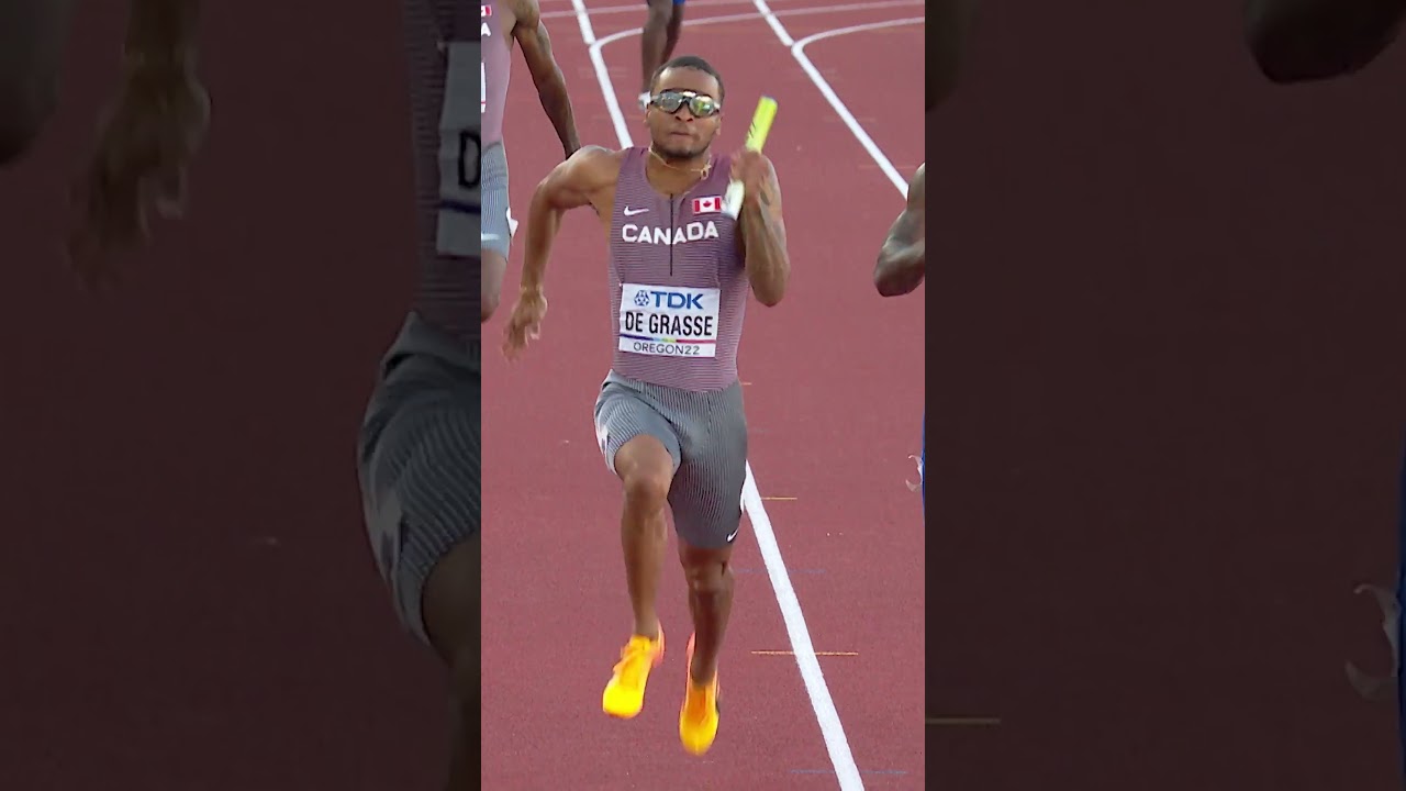 It's been 2 years already ‼️ De Grasse leads Canada to 4x100m gold 🔥 #worldathleticschamps #canada