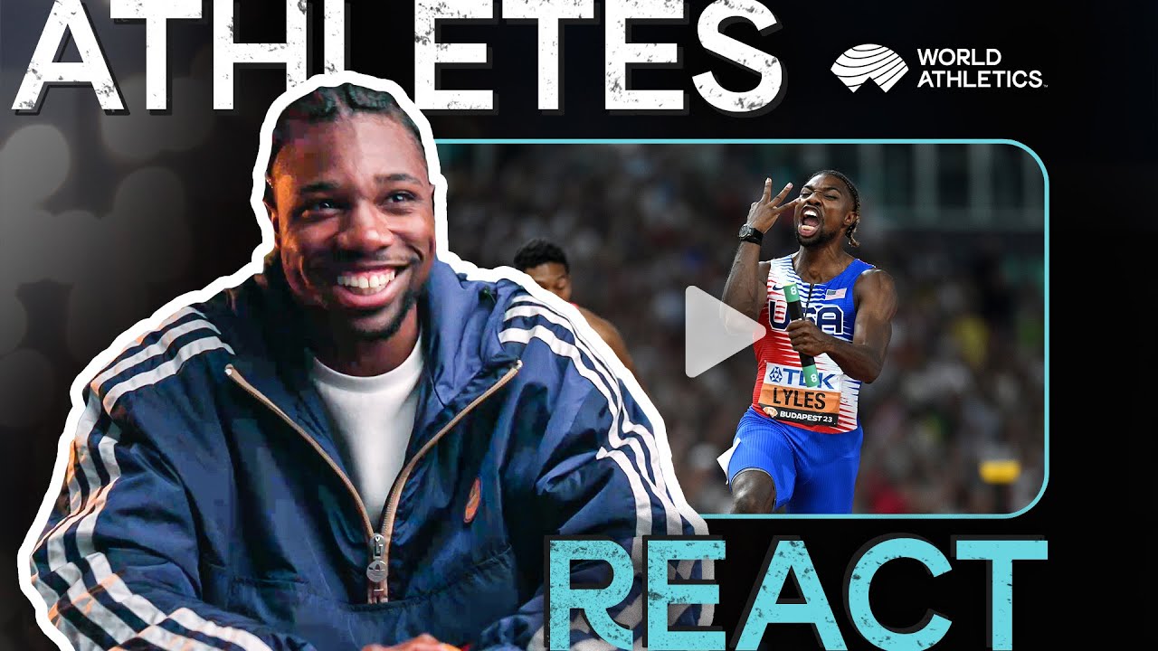 Noah Lyles reacts to 🇺🇸's 4x100m gold | Athletes React