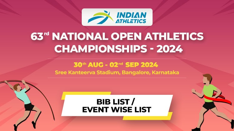 63rd National Open Athletics Championships 2024 – Bib List