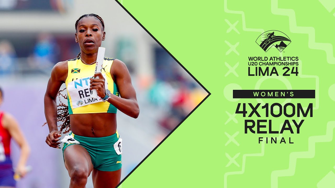 Alana Reid brings Jamaica's 4x100m team home in heats | World Athletics U20 Championships Lima 2024