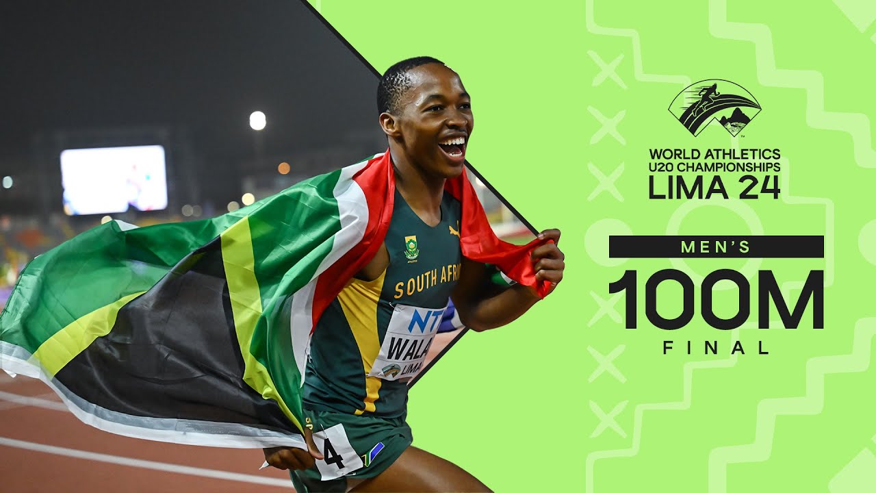 Bayanda Walaza 🇿🇦  wins men's 100m world U20 title | World Athletics U20 Championships Lima 2024