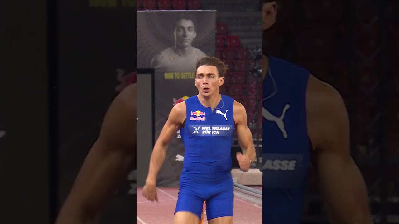 Duplantis takes down Warholm in epic 100m clash 🔥 #sports #athletics  📹 Red Bull Content Pool