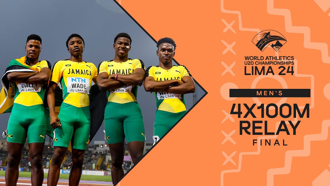 Jamaica 🇯🇲 and GB 🇬🇧 involved in dramatic 4x100m battle | World Athletics U20 Championships Lima 24