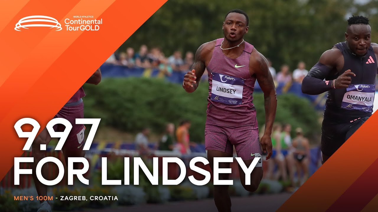 Lindsey storms to 100m win in Zagreb | Continental Tour Gold 2024