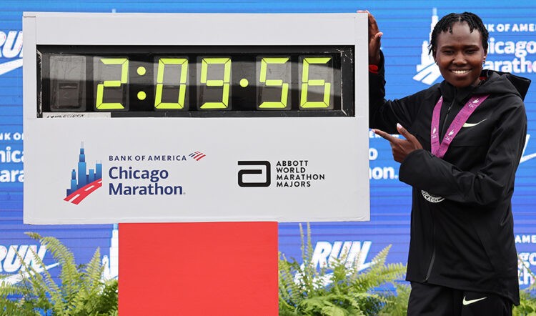 Ruth Chepng’etich takes apart women’s world marathon record in Chicago