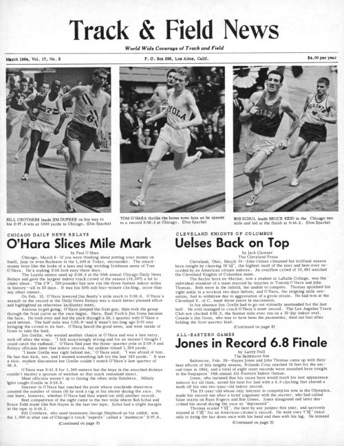 This Day in Track & Field, December 23, Frosh Tom O'Hara wins Ted Haydon Mile (1960), birthdays of Lisa Dobiskey (1983), and Rick Wolhuter (1948), by Walt Murphy