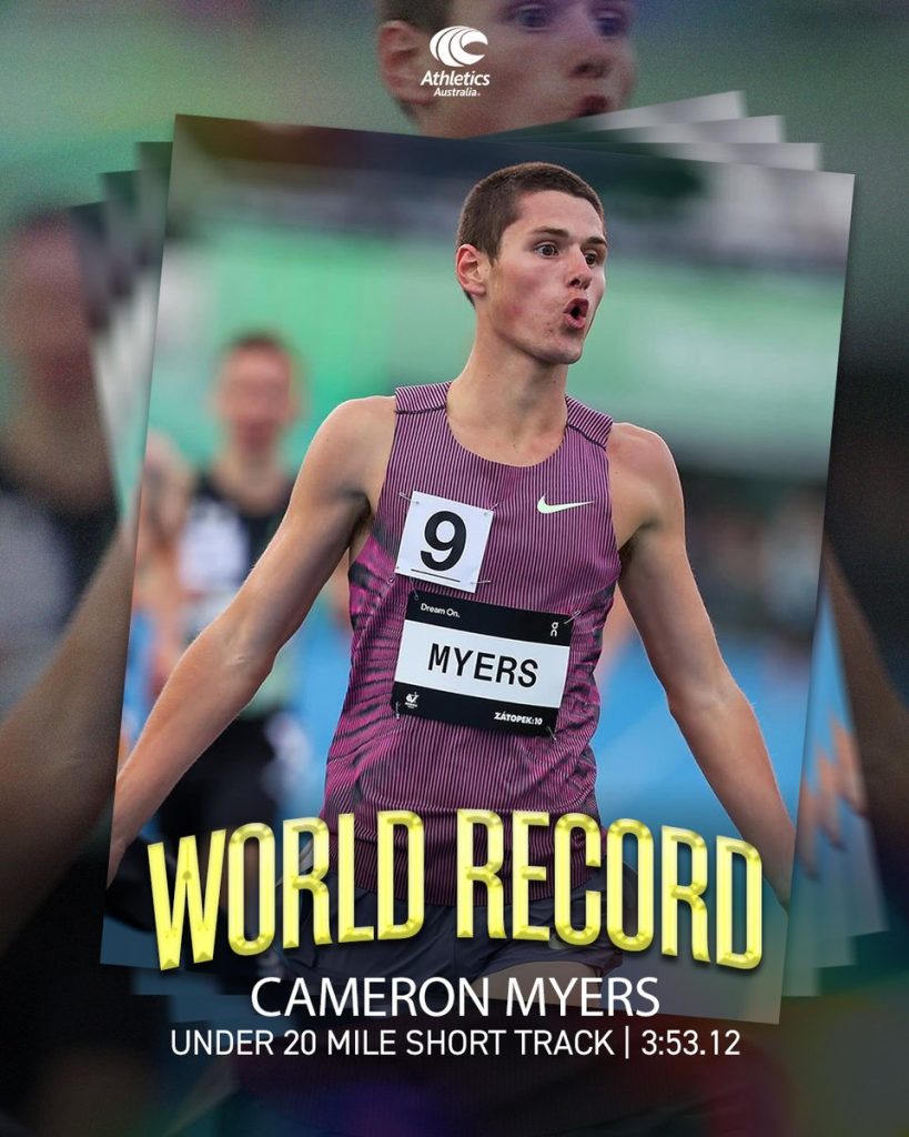 MYERS SETS WORLD U20 MILE RECORD AT DR. SANDER SCORCHER