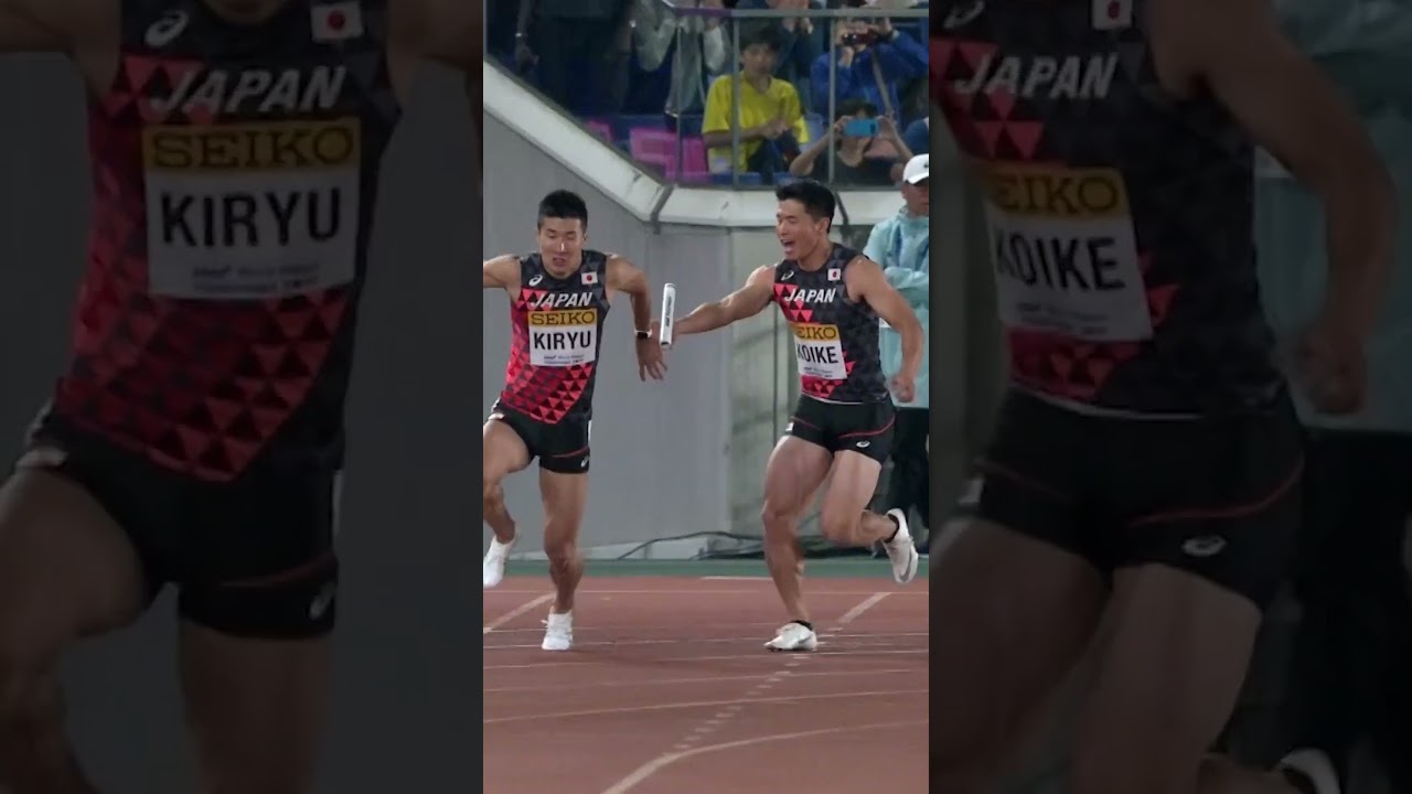 Relay madness 🤯 #running #athletics #worldrelays #bloopers #japan
