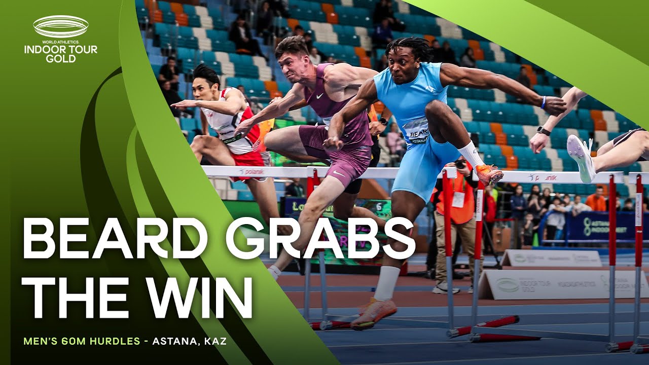 🇺🇸's Beard clocks 7.58 60m hurdles in Astana | World Indoor Tour 2025