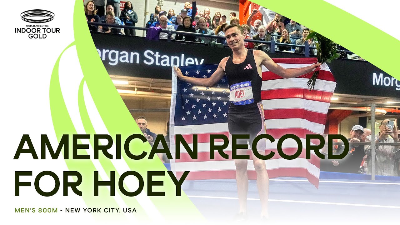 Josh Hoey smashes American indoor 800m record at Millrose Games 👏 | World Indoor Tour 2025