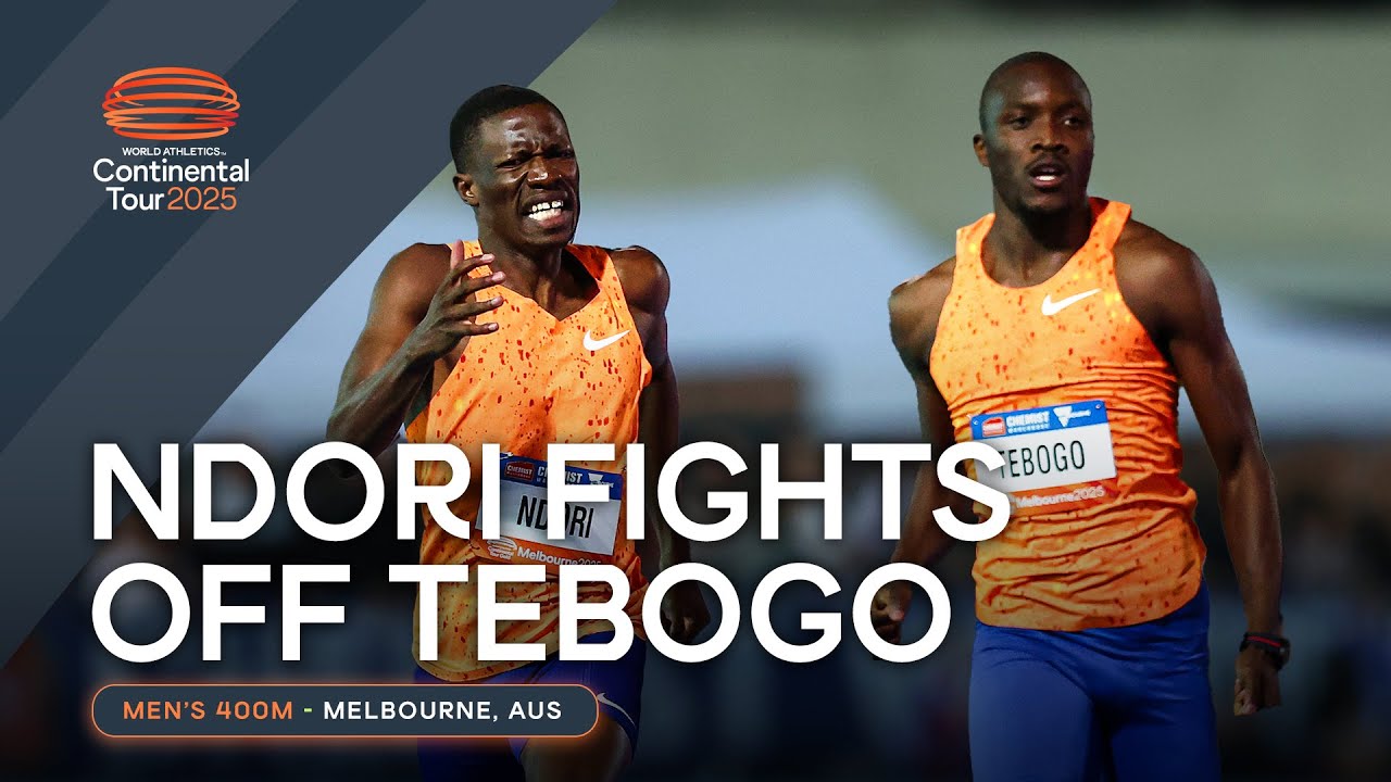 Ndori powers to 45.14 400m win in Melbourne | Continental Tour Gold 2025