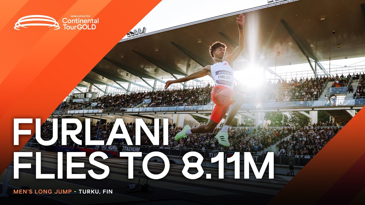 Furlani dominates long jump in Turku with 8.11m win | Continental Tour Gold 2025