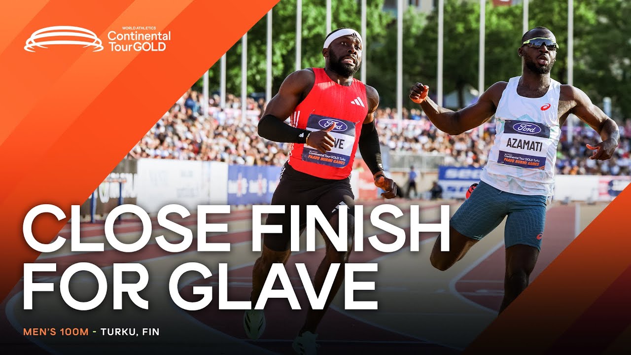 Glave snatches 100m win in 10.08 against De Grasse and Jacobs | Continental Tour Gold 2025