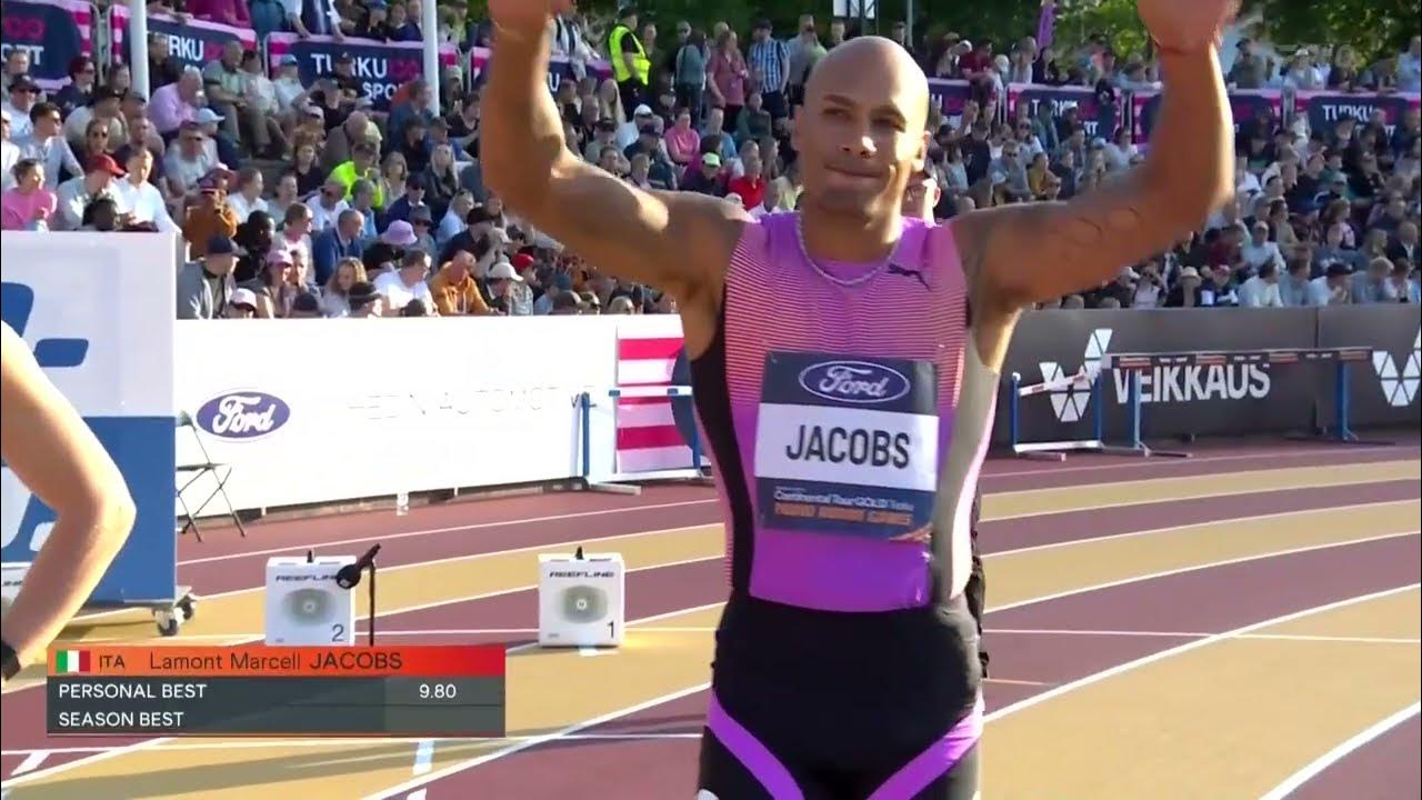 Marcell Jacobs Takes On Romell Glave And Stacked 100m In Turku | Full Race